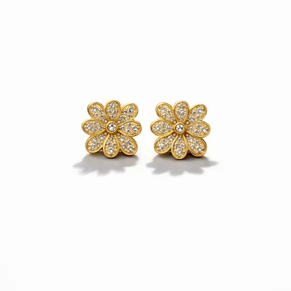 Gold_Plated_Brass_Daisy_Cz_Six_Petal_Flower_Stud_Earrings_For_Women